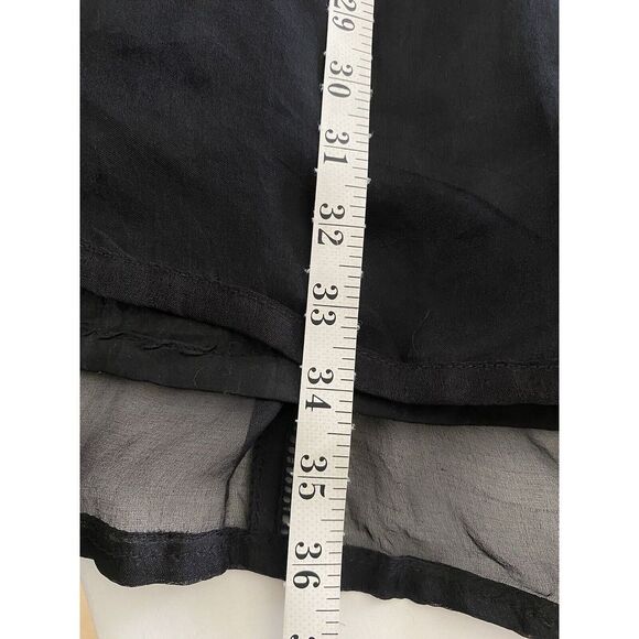 Agha Noor Silk Tunic Top Size L Black Embroidered V-Neck Whimsy Witchy Party - Picture 10 of 10